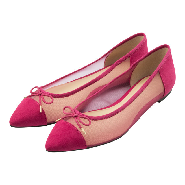 チュールレースフラットシューズ