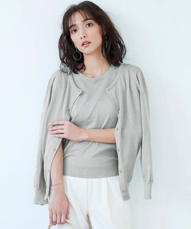 カーディガン＆トップス ハイゲージニットアンサンブル