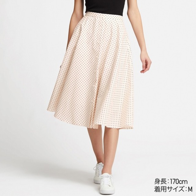 フロントボタンサーキュラースカート（ドット・丈短め68～72cm）