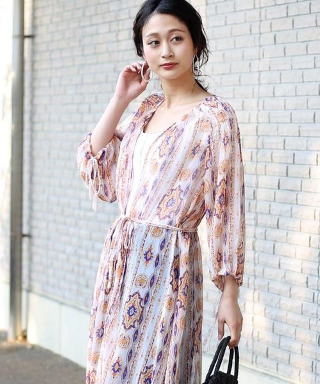 エスニック柄カーディガン