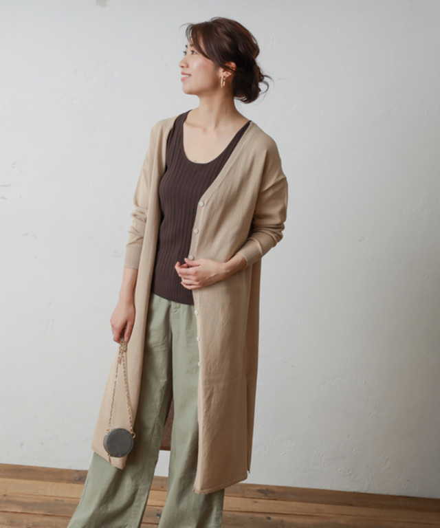 サイドスリットロングカーディガン