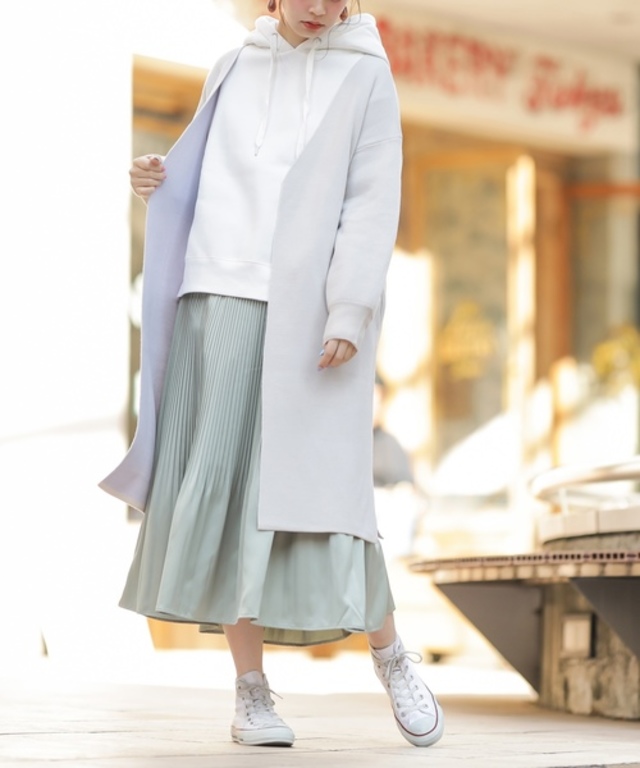 ダブルフェイス上品ロングカーディガン