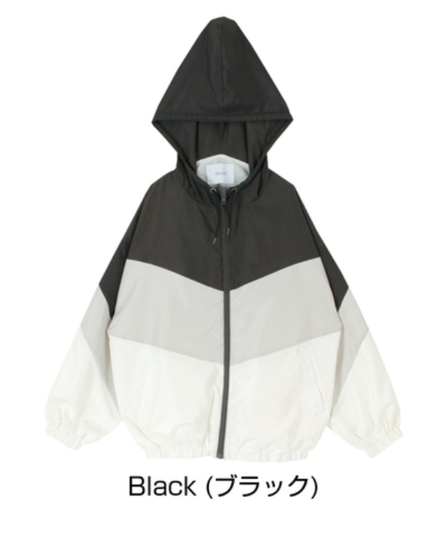 配色マウンテンパーカー/ブルゾン