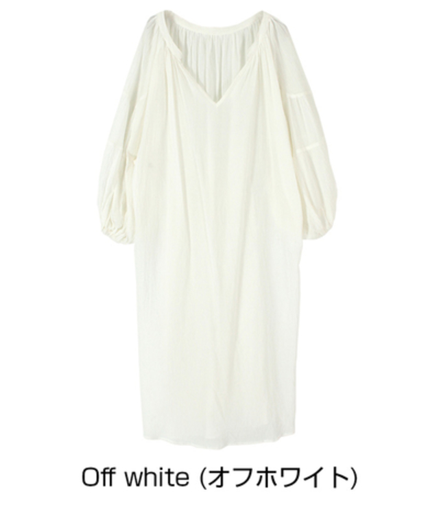 袖ボリュームレースアップワンピース