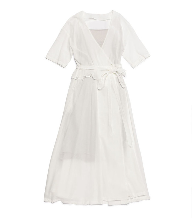 インナー付コットンシフォンワンピース