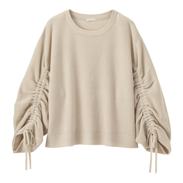 ドロストリングスリーブセーター