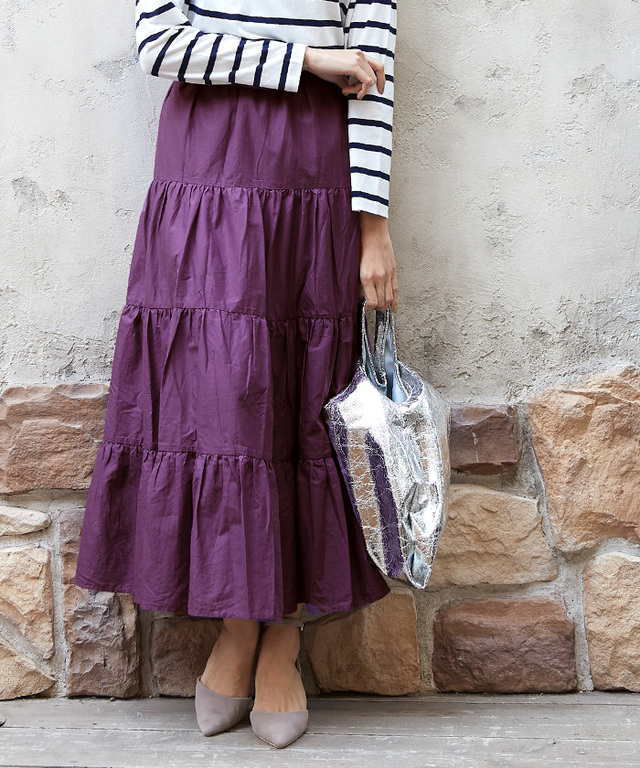 コットンティアードスカート