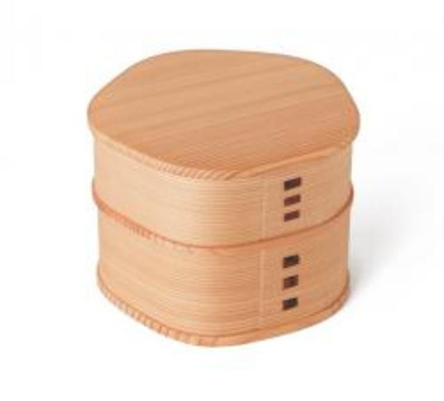 曲げわっぱ 梅花弁当 二段 800ml