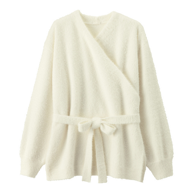 フェザーヤーンオーバーラップカーディガン