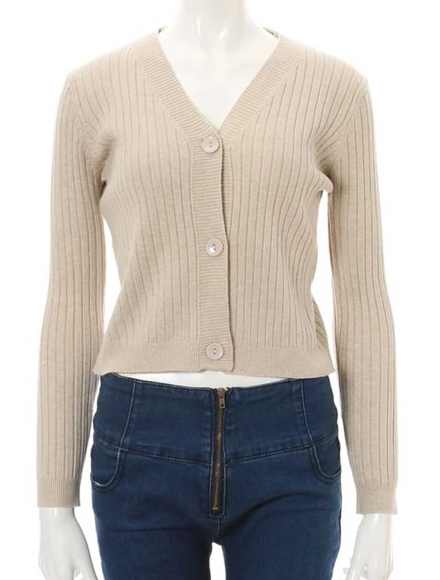 コンパクトリブニットカーディガン