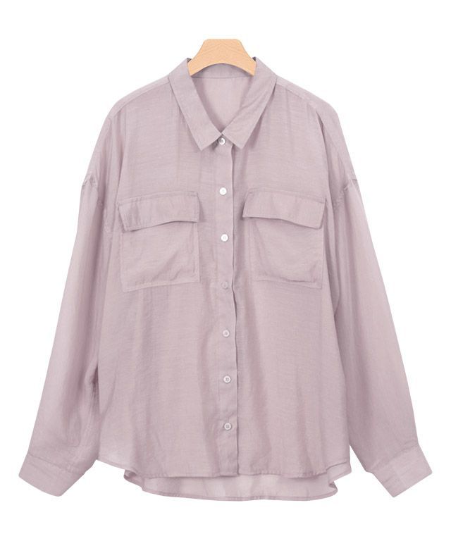 シースルーオーバーサイズシャツ