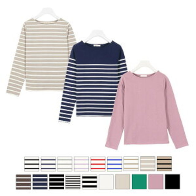 シンプルボーダーカットソートップス