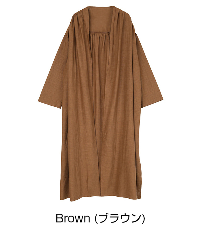 リネン混オーバーサイズガウン