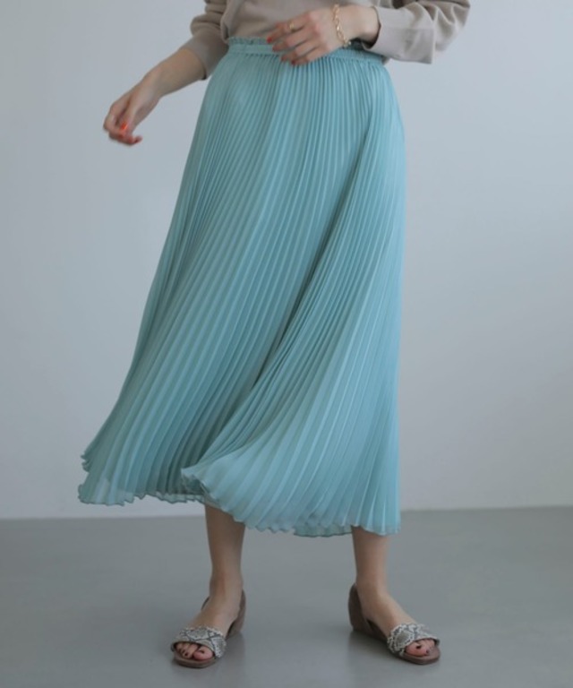 花言葉のあるすきな丈プリーツスカート