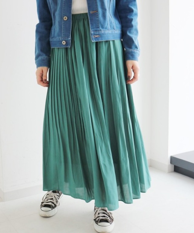 ソフトプリーツギャザーロングスカート
