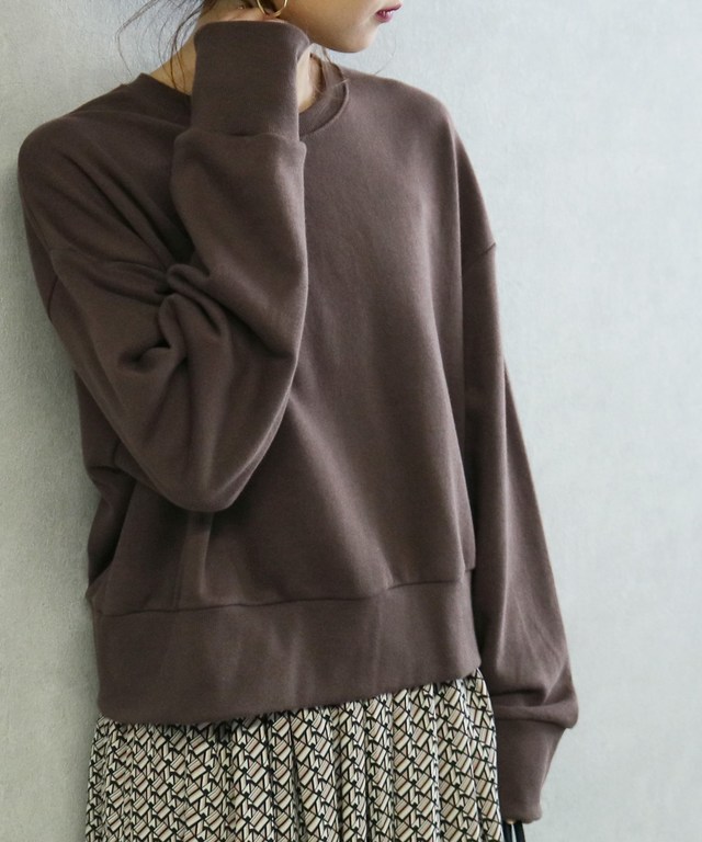 ワイドリブ ショート丈スウェット