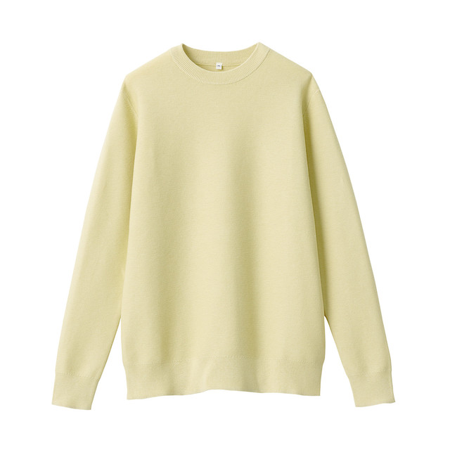 コットンシルクガーター編みクルーネックセーター