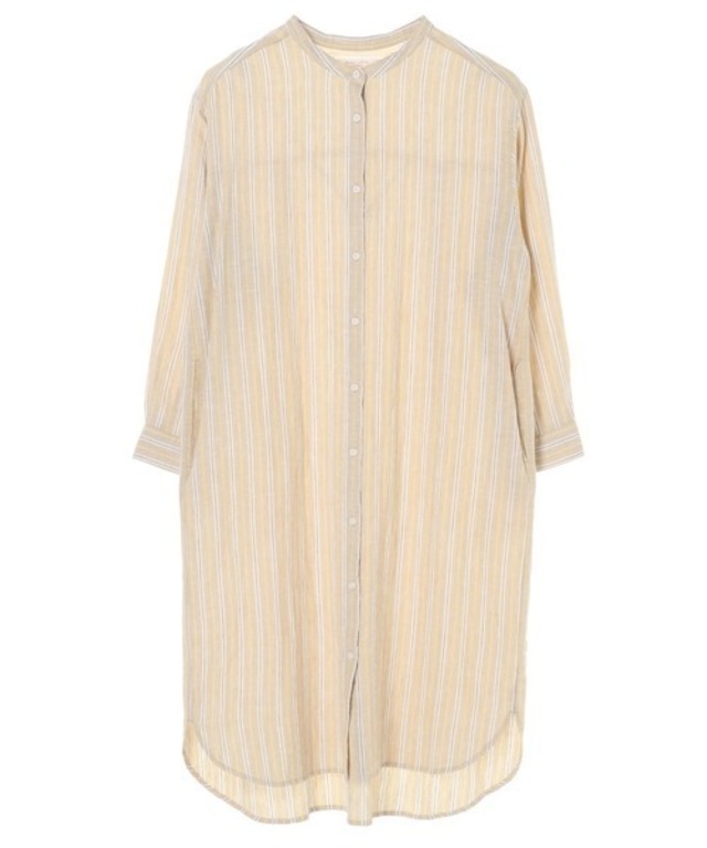 リネン前開きワンピース