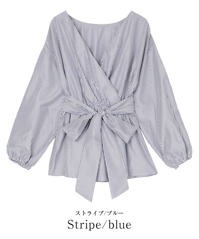 前後2wayカシュクールリボンブラウス