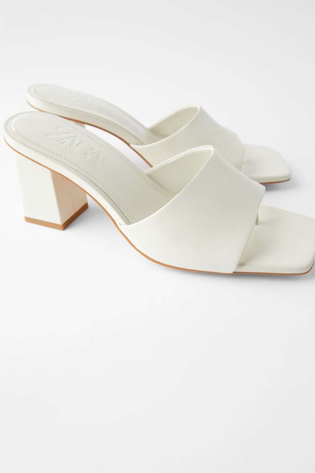 レザーハイヒールサンダル