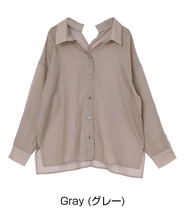 バックスリットシアーシャツ