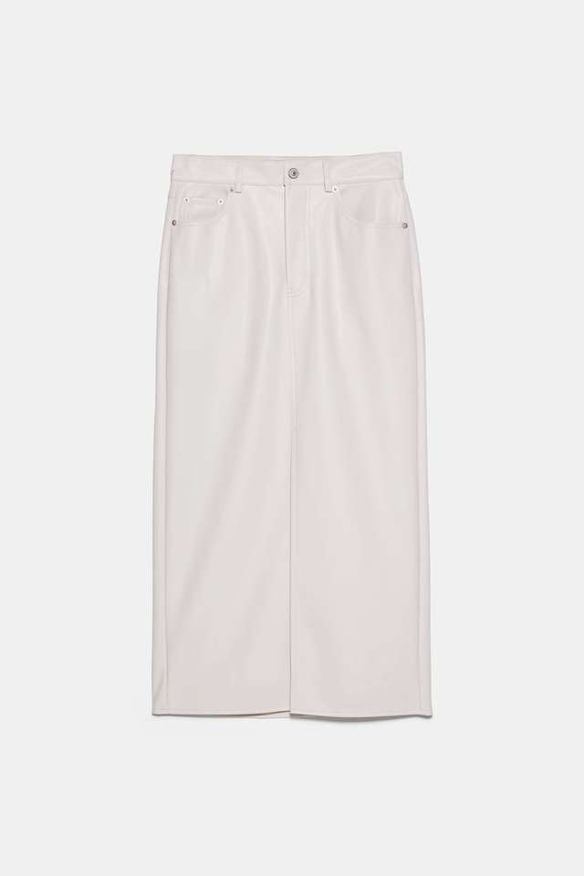 レザー風フレアーミディスカート