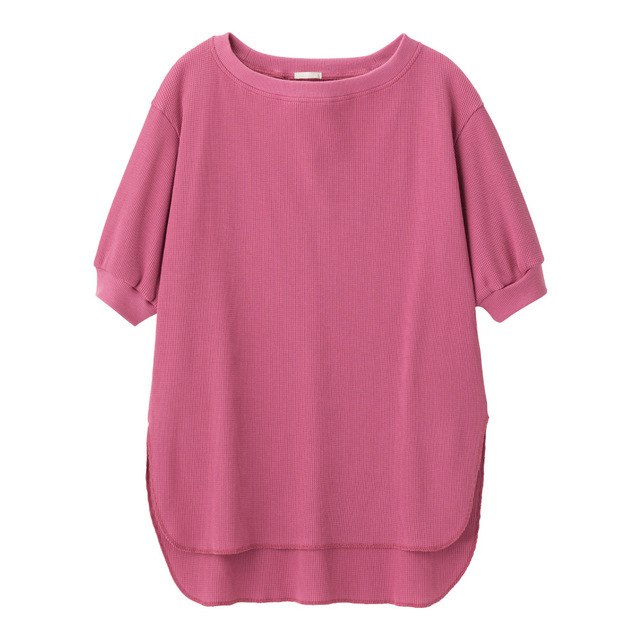 ワッフルオーバーサイズT(5分袖)