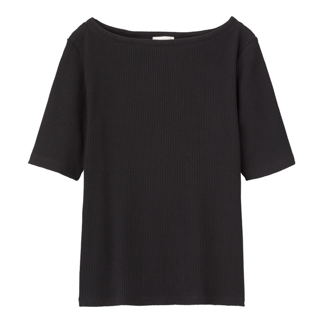 リブボートネックT(半袖)