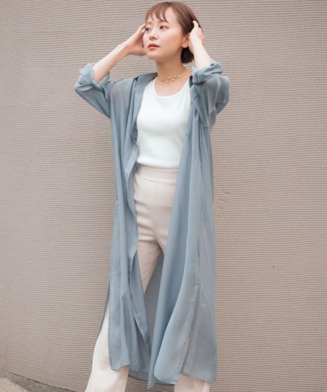 シアーシャツワンピース