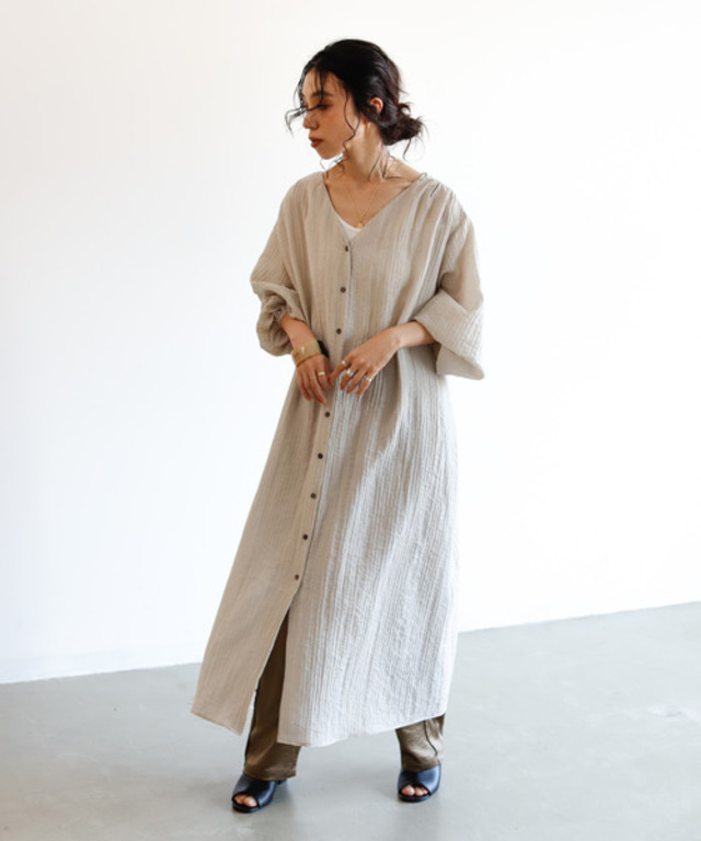 クレープドビーガウンワンピース