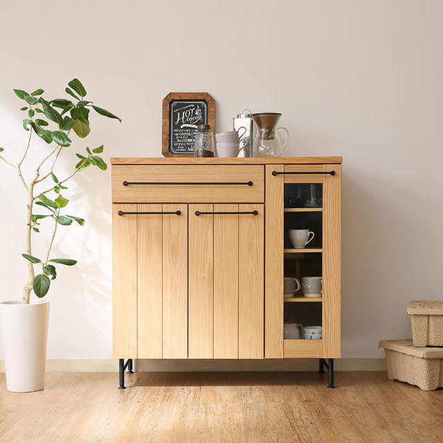 食器棚ミドルタイプキッチン収納ヴィンテージ風