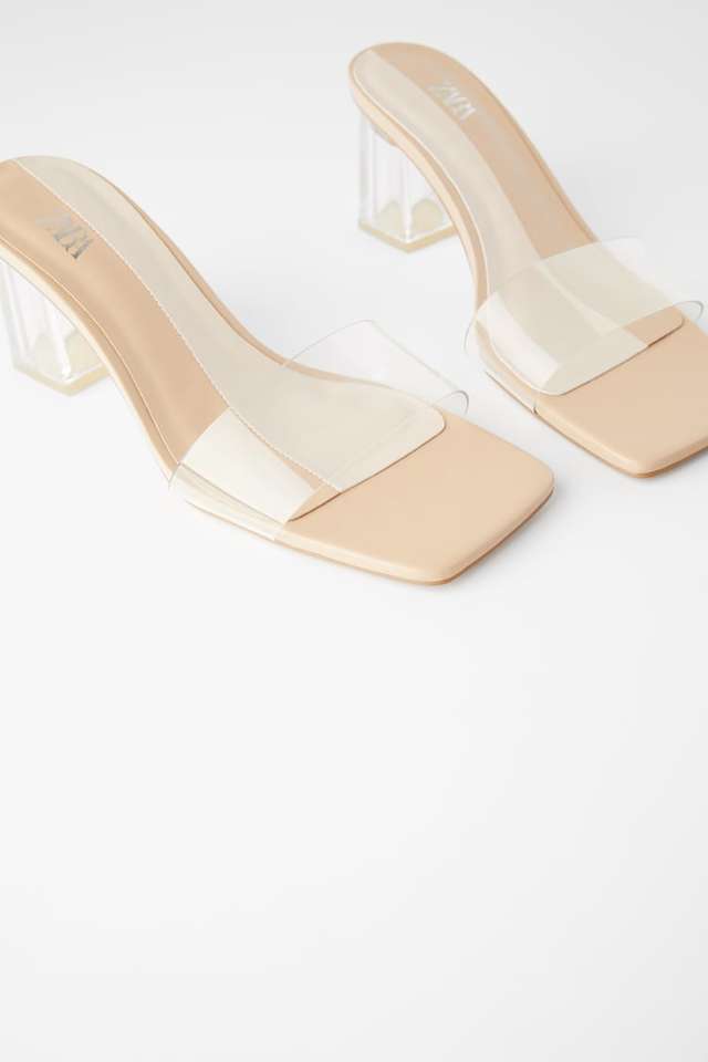 アクリルヒール付きビニールミュール