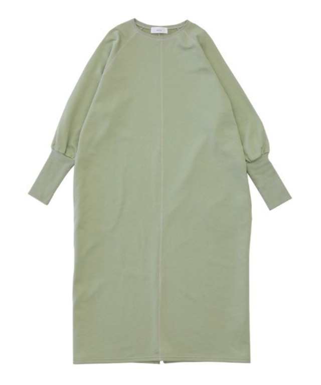 2020 S/S 裏毛ステッチリブワンピース/バックスリットフレンチテリーワンピ