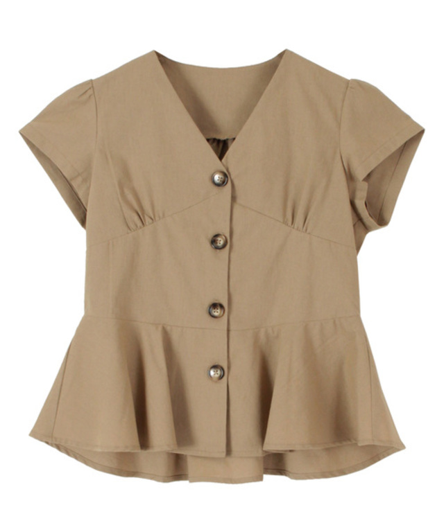 フレンチスリーブ ぺプラムブラウス