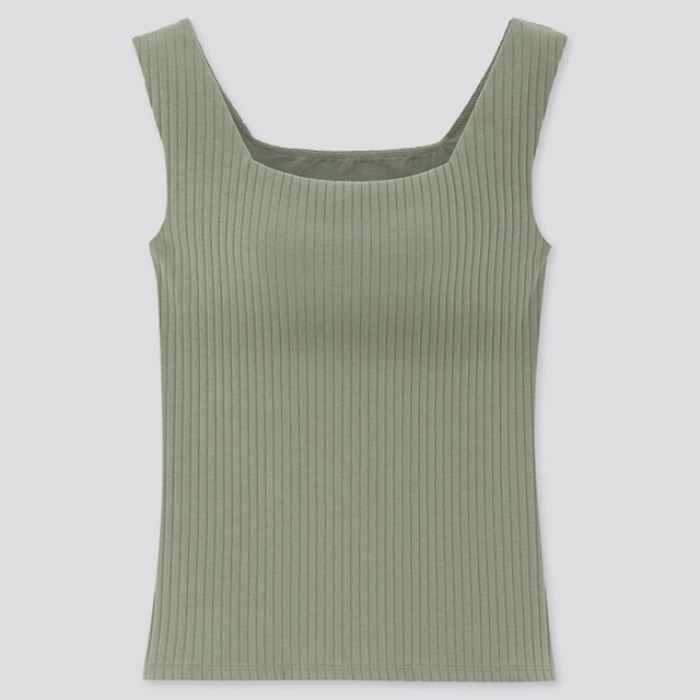 ワイドリブスクエアネックブラタンクトップ