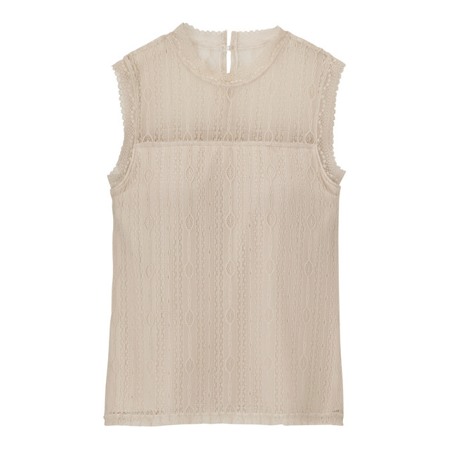 ブラフィールレーシーハイネックT(ノースリーブ)