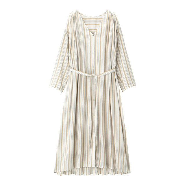 ストライプVネックガウン
