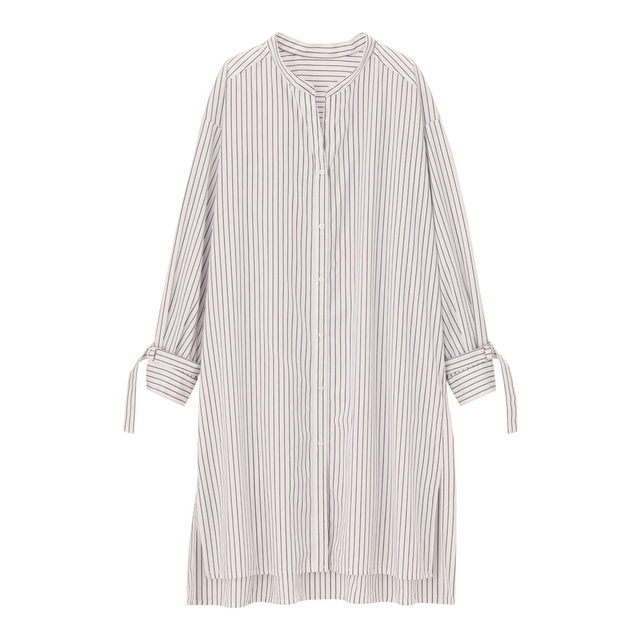 ストライプロングチュニックシャツ