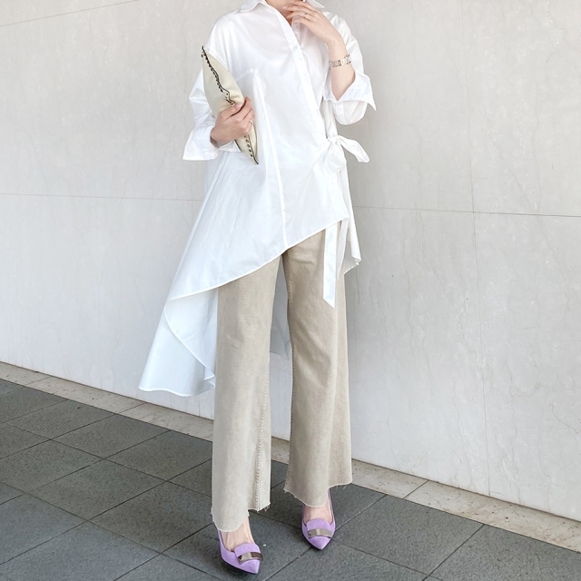 アシンメトリーフレアシャツ