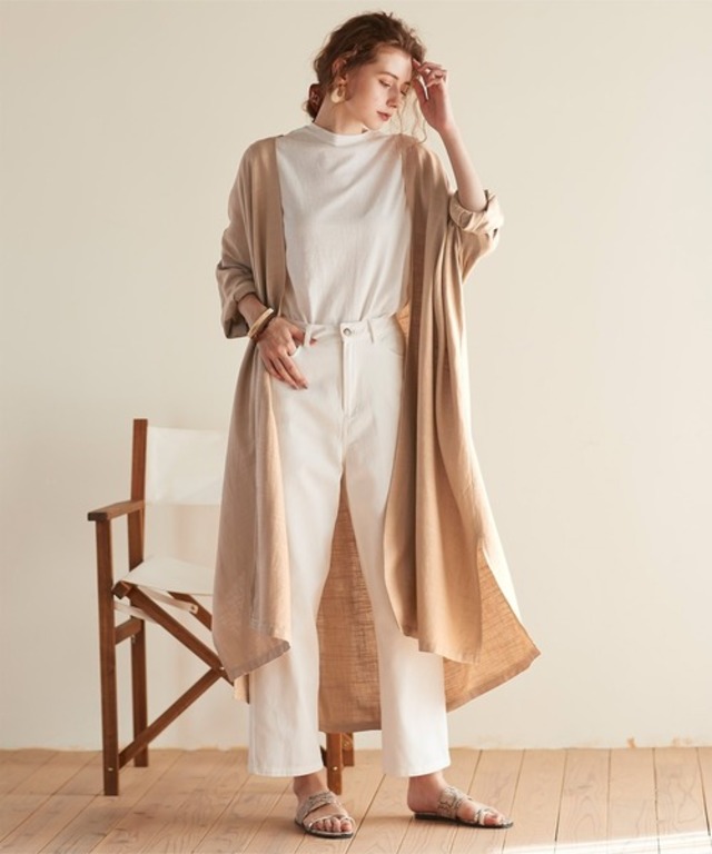 リネン混オーバーサイズガウン