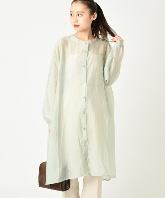 シアースタンドカラードルマンシャツ