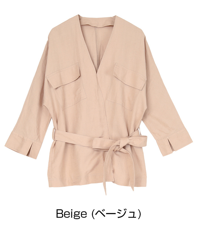 麻混サファリライトジャケット