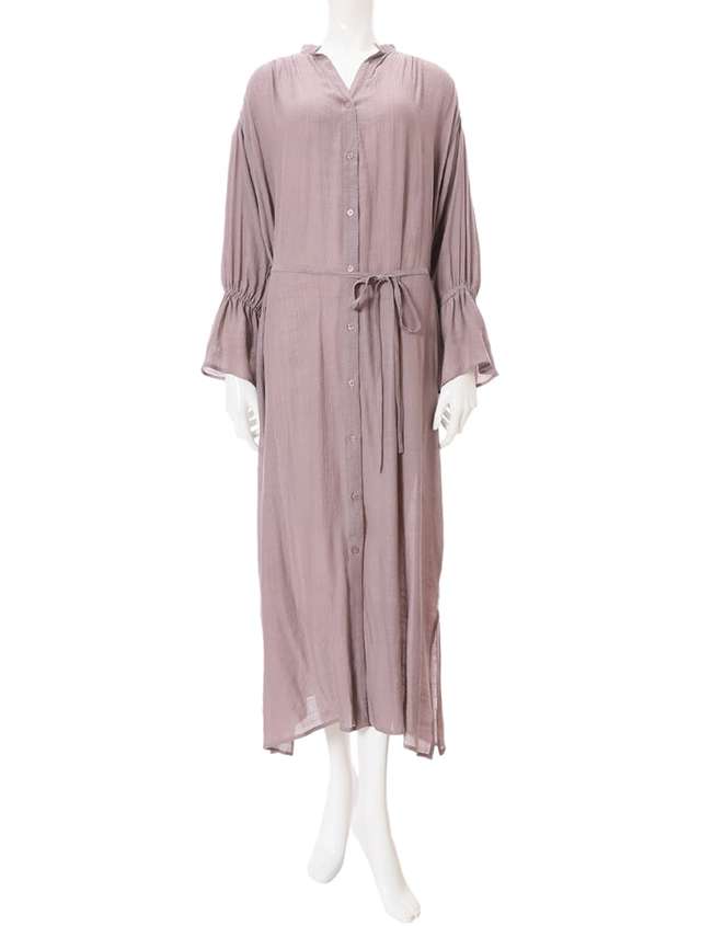 楊柳シフォンガウンシャツワンピース