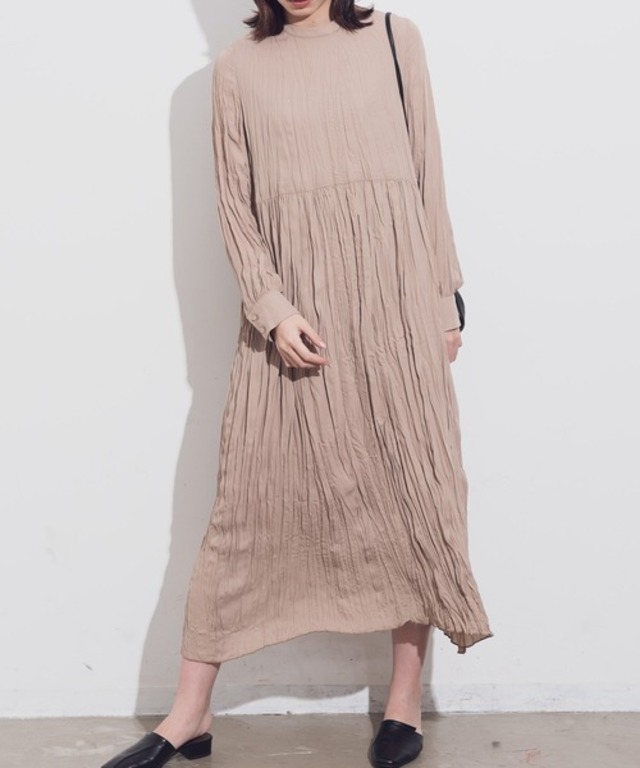 ワッシャー加工ロングワンピース