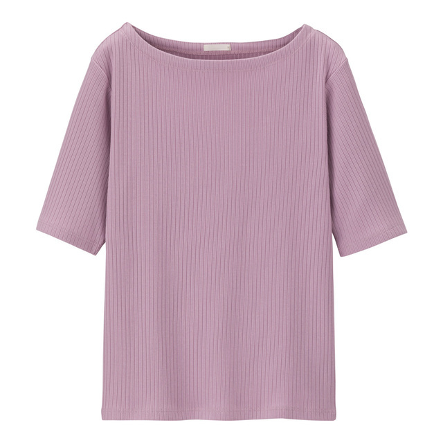 リブボートネックT(半袖)
