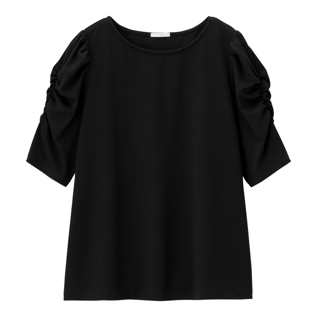 ギャザースリーブT(5分袖)