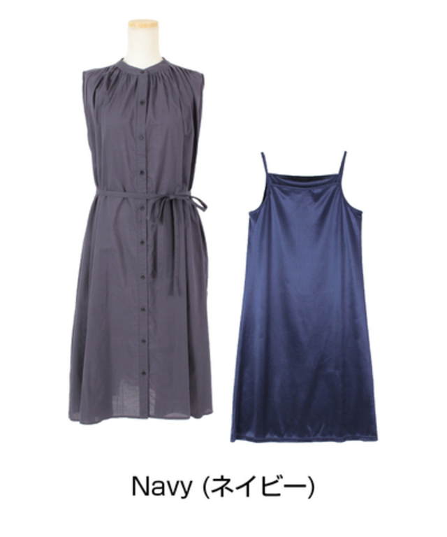 クルーネックAラインワンピース