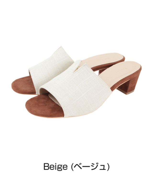 ワンバンドリネン調サンダル