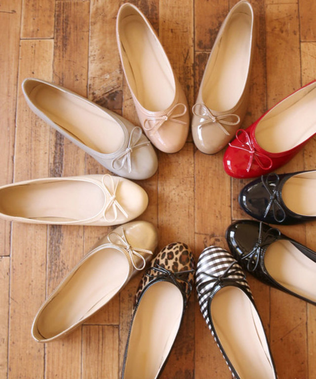 リボン デザイン 撥水 レイン バレエシューズ