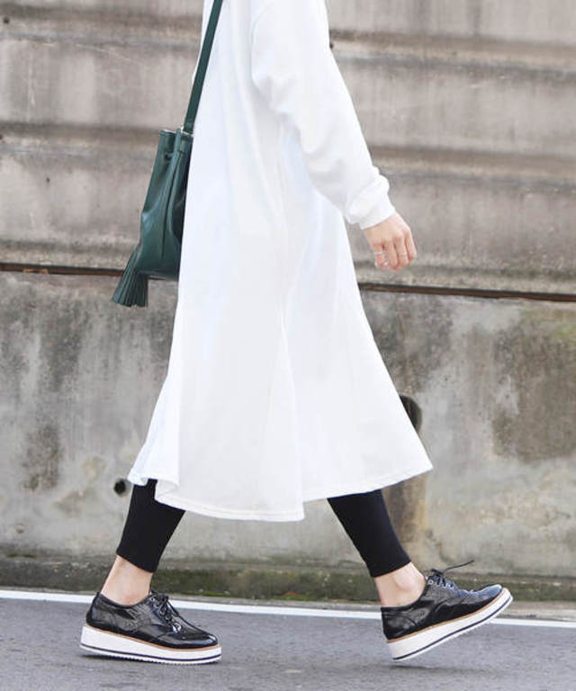 ビッグシルエットスウェットフレアワンピース